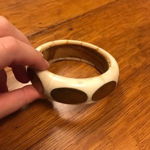 Rare Bovine creme and light bronze banded bracelet